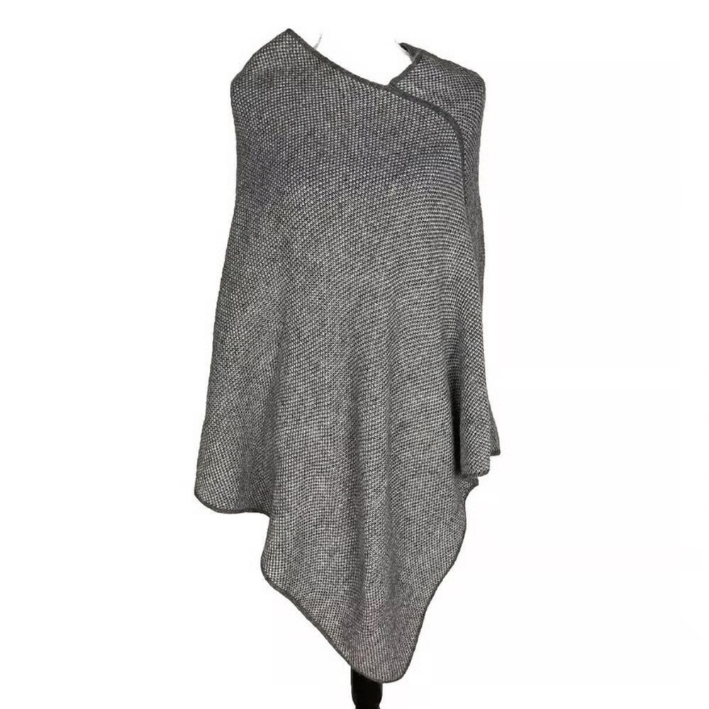 Grey Women's Sweater Poncho Made In Italy